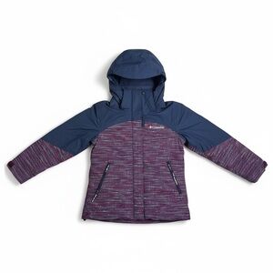 Columbia Navy and purple ski jacket with fleece